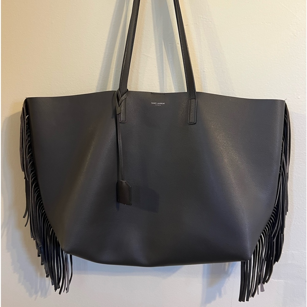 YSL Leather Fringe Tote / Suede inside